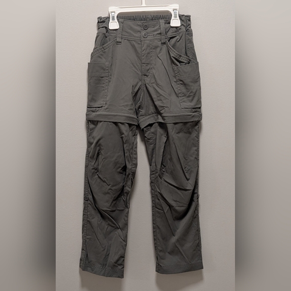 REI Girls Convertible Hiking Pants Size Small 8 Gray Zip-Off Outdoor Cargo - Picture 1 of 12